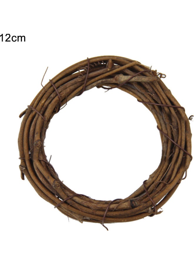 Natural Woven Rattan Hoop Garland Christmas Wreath Wall Xmas Tree Hanging Decor Brown 20 x 10 x 20cm  - Image 1