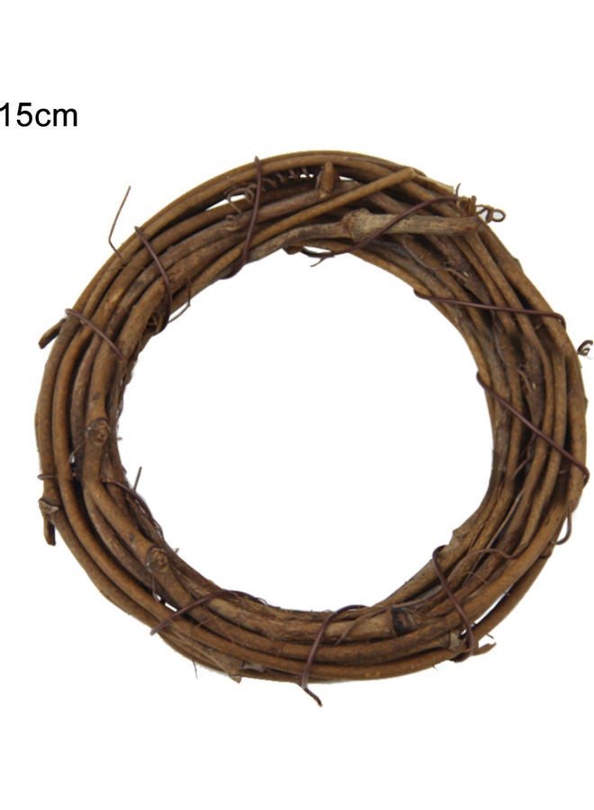 Natural Woven Rattan Hoop Garland Wreath Wall Xmas Tree Hanging Decor Brown 20 x 10 x 20cm  - Image 1