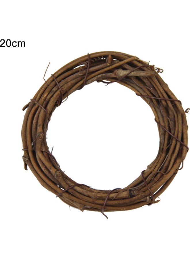 Natural Woven Rattan Hoop Garland Wreath Wall Xmas Tree Hanging Decor Brown 20 x 10 x 20cm  - Image 1