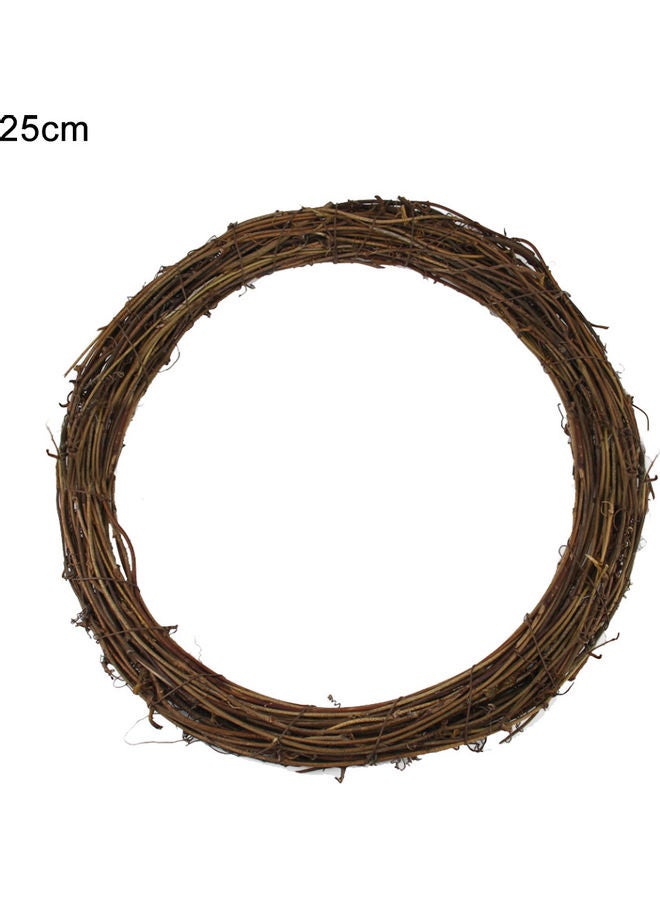 Natural Woven Rattan Hoop Garland Christmas Wreath Wall Xmas Tree Hanging Decor Brown 20 x 10 x 20cm  - Image 1