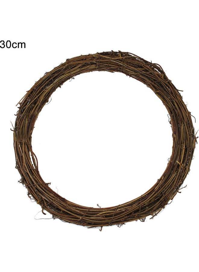 Natural Woven Rattan Hoop Garland Christmas Wreath Wall Xmas Tree Hanging Decor Brown 20 x 10 x 20cm  - Image 1