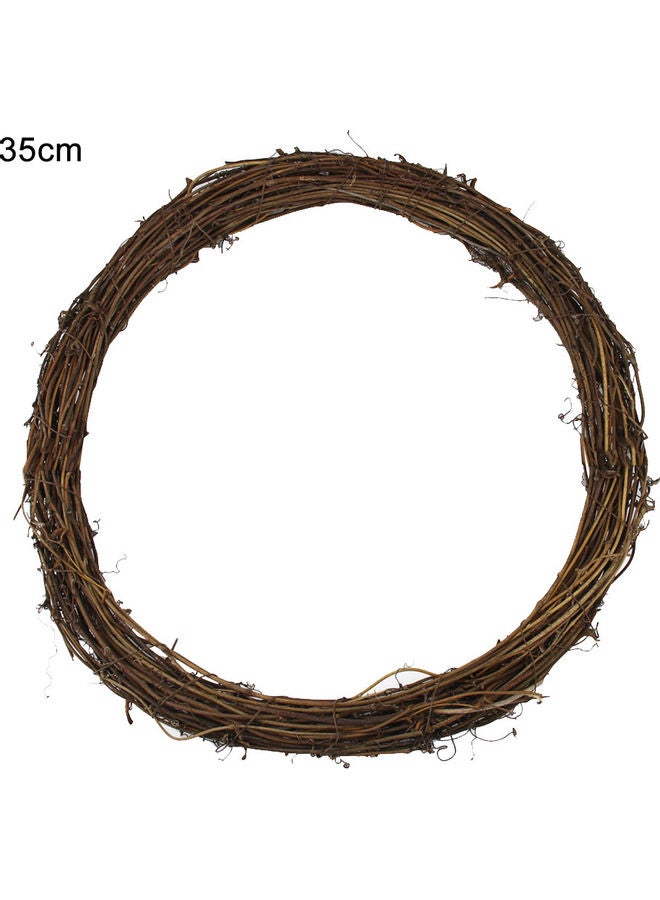 Natural Woven Rattan Hoop Garland Christmas Wreath Wall Xmas Tree Hanging Decor Brown 20 x 10 x 20cm  - Image 1