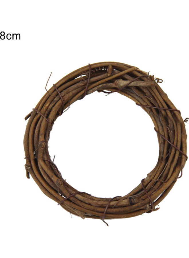 Natural Woven Rattan Hoop Garland Wreath Wall Xmas Tree Hanging Decor Brown 20 x 10 x 20cm  - Image 1