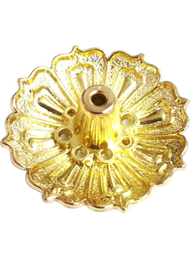 9-Hole Lotus Flower Incense Holder Plate for Sticks Cone Decor Golden 20 x 10 x 20cm  - Image 1