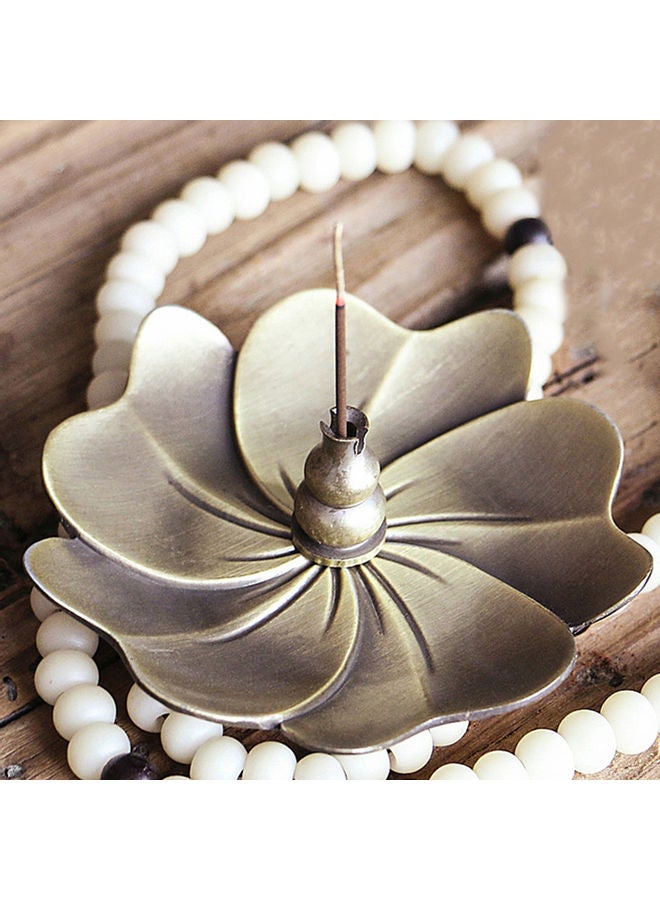 Waterdrop Gourd Lotus Shape Brass Incense Stick Coil Burners Holder Random Colour Plate 20 x 10 x 20cm  - Image 3