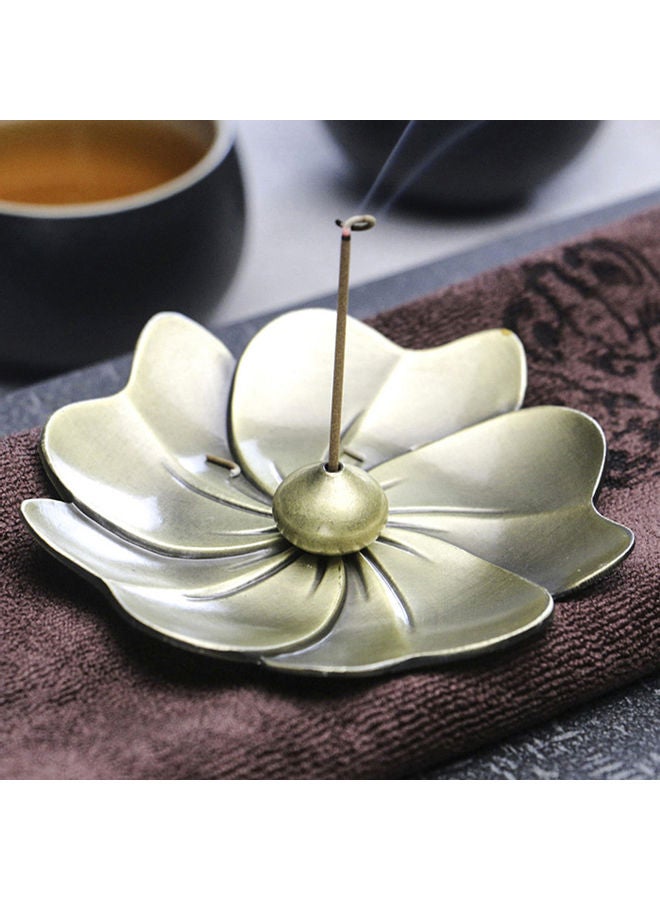 Waterdrop Gourd Lotus Shape Brass Incense Stick Coil Burners Holder Random Colour Plate 20 x 10 x 20cm  - Image 4