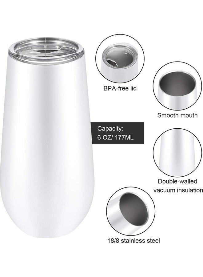 1 Piece 6oz Double-Wall Stainless Steel Vacuum Insulated Cup White 20 x 10 x 20cm - Image 2
