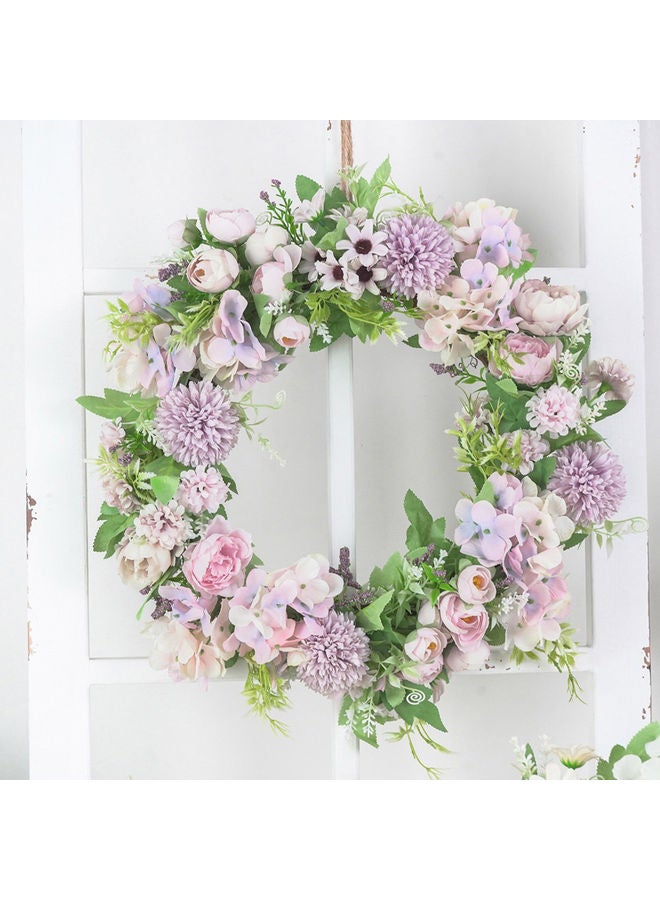 Artificial Flower Wreath Door Hanging Light Purple 20 x 10 x 20cm