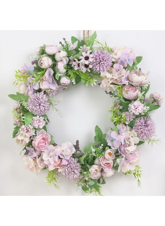Artificial Flower Wreath Door Hanging Light Purple 20 x 10 x 20cm
