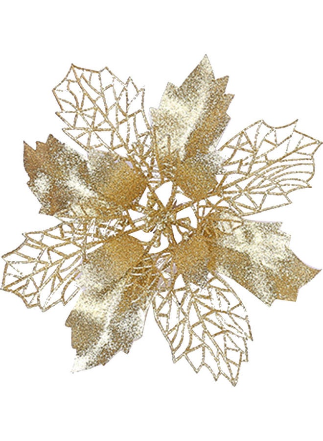 Glitter Christmas Hollow Flower Champagne 20 x 10 x 20cm - Image 1