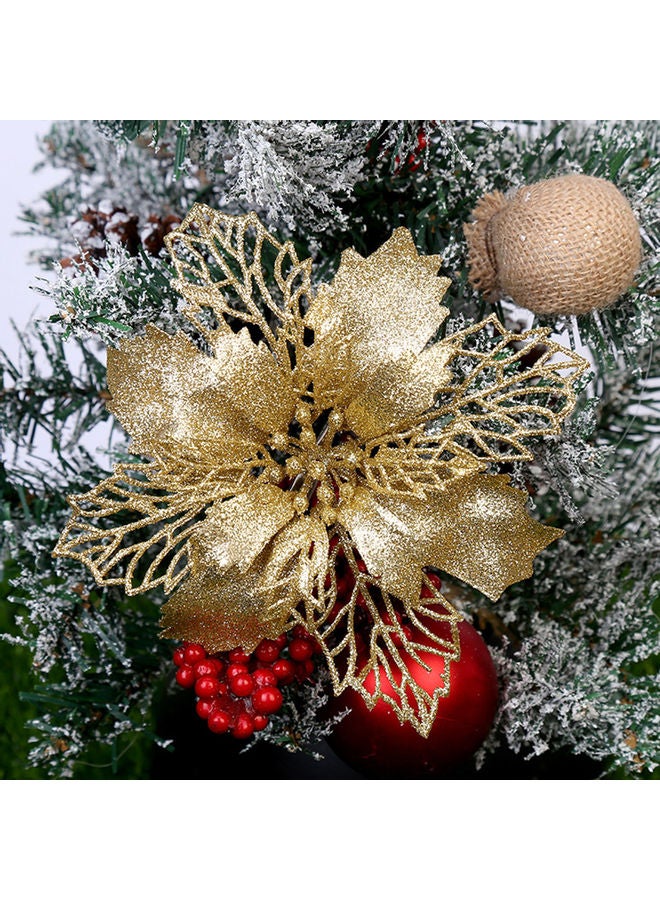 Glitter Christmas Hollow Flower Champagne 20 x 10 x 20cm - Image 2