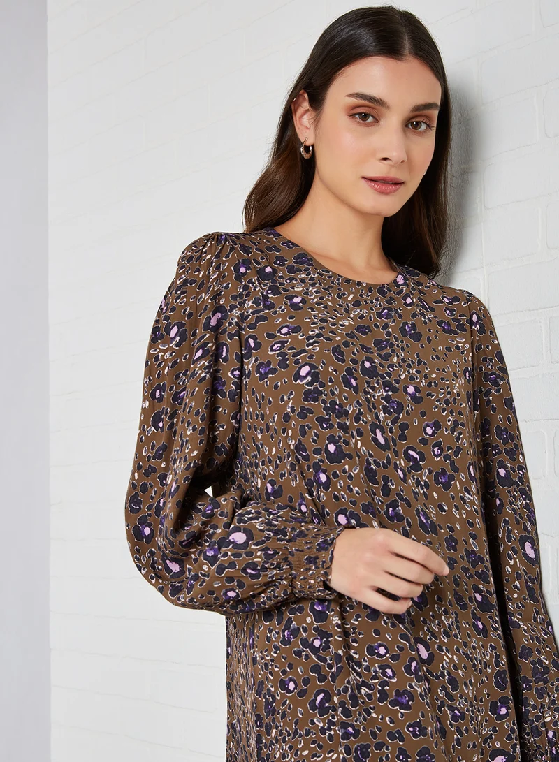 فيرو مودا Floral Print Dress خشبي باهت