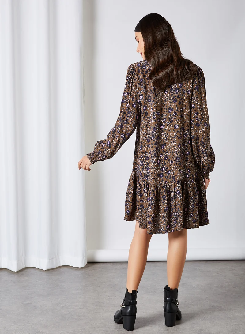 فيرو مودا Floral Print Dress خشبي باهت