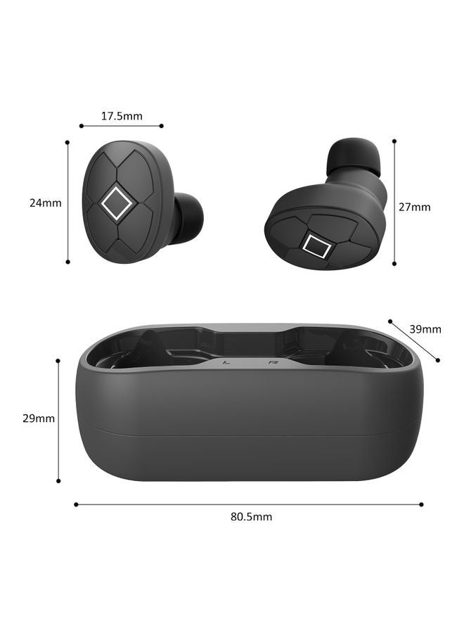 V5 TWS Bluetooth In-Ear Earbuds With Charging Case Black