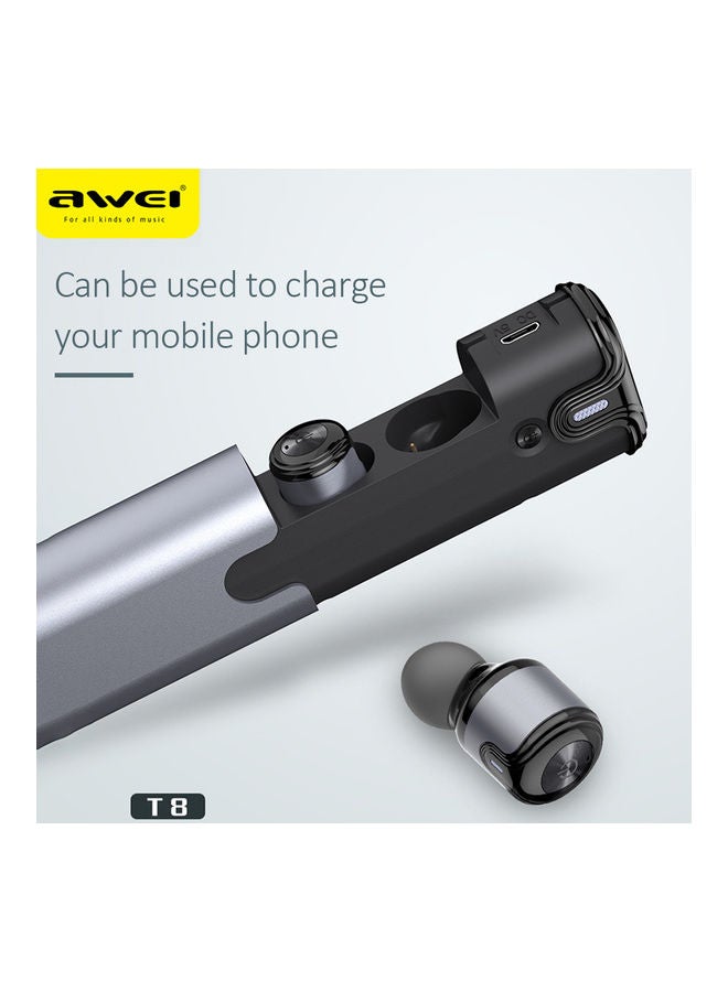 Awei T8 TWS Binaural Bluetooth In-Ear Earphones With Charging Case Rose Gold - Image 4