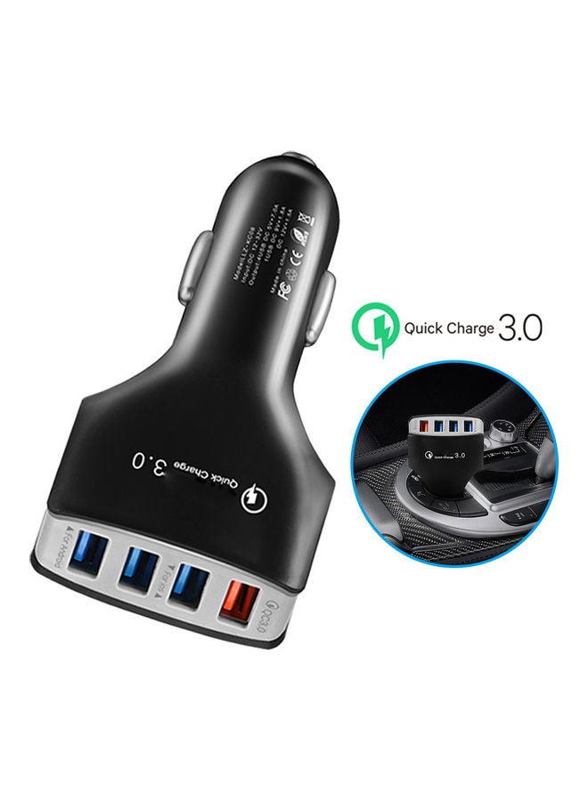 شاحن سيارة محمول بتقنية الشحن السريع QC 3.0 مزود بعدد 4 منافذ USB - Image 2