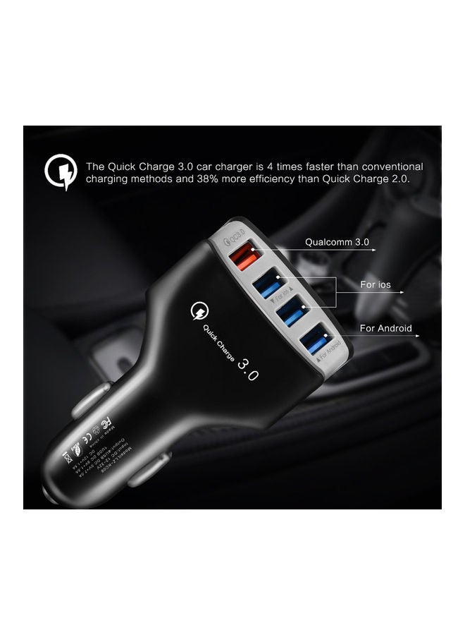 شاحن سيارة محمول بتقنية الشحن السريع QC 3.0 مزود بعدد 4 منافذ USB - Image 3
