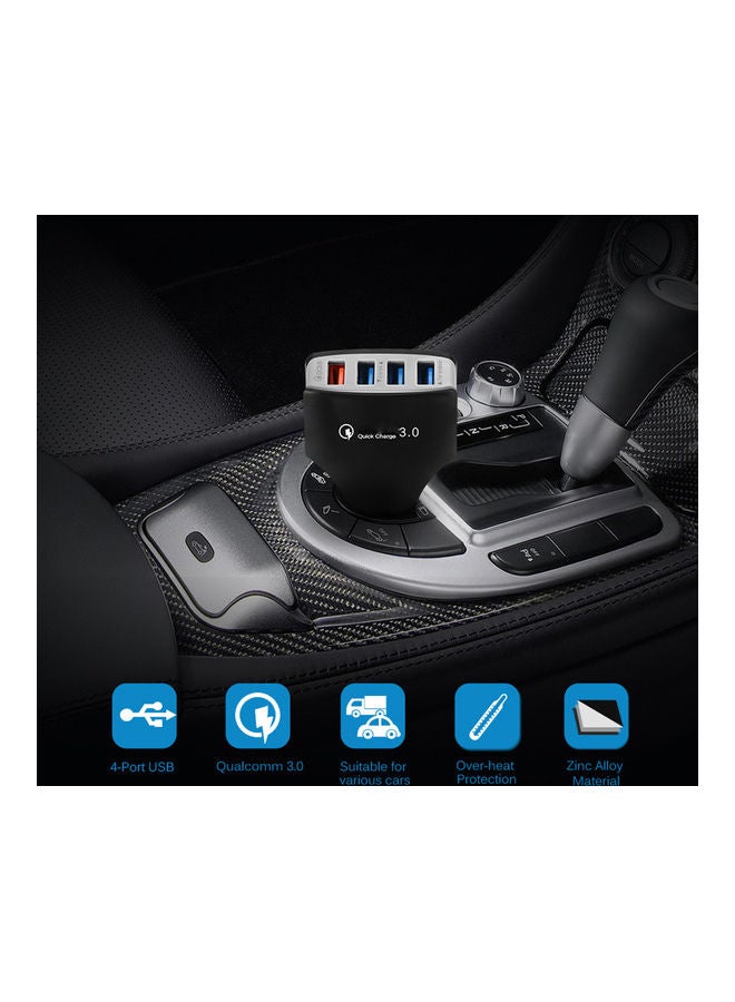 شاحن سيارة محمول بتقنية الشحن السريع QC 3.0 مزود بعدد 4 منافذ USB - Image 5