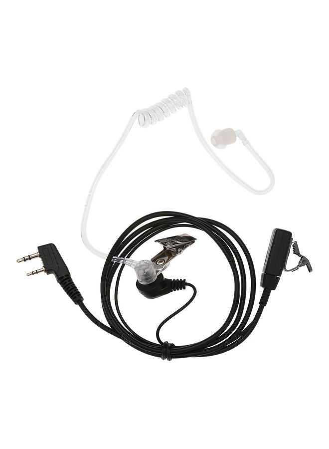 2 Pin Covert Acoustic Tube Earpiece With Mic Black/White  - Image 1