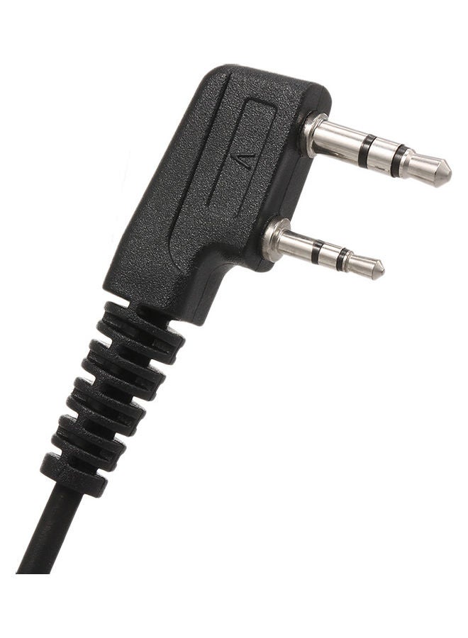 2 Pin Covert Acoustic Tube Earpiece With Mic Black/White  - Image 3