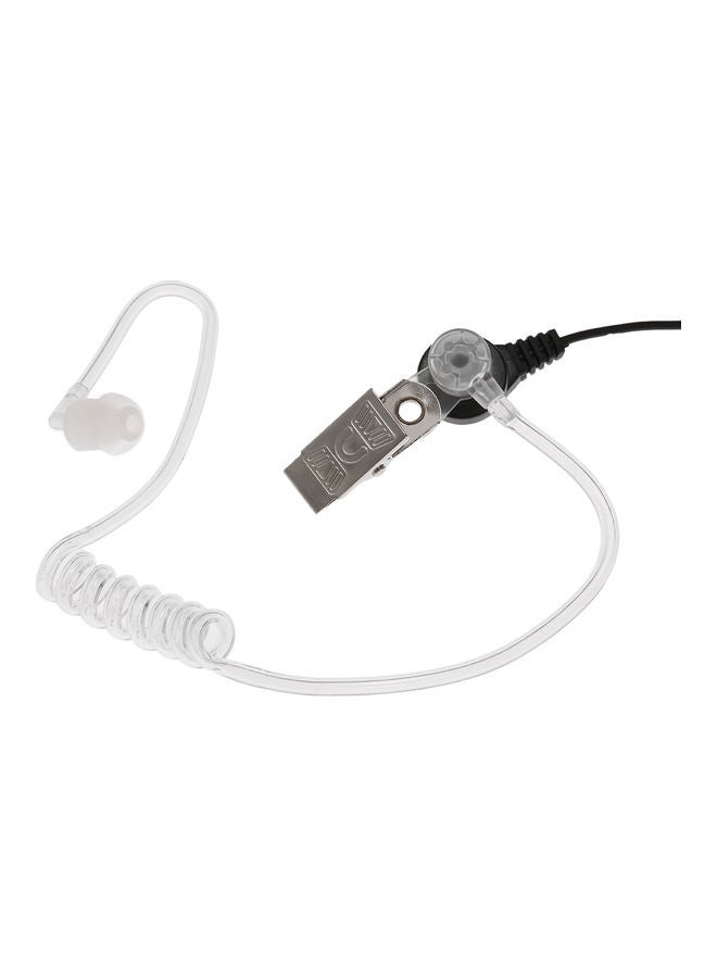 2 Pin Covert Acoustic Tube Earpiece With Mic Black/White  - Image 5