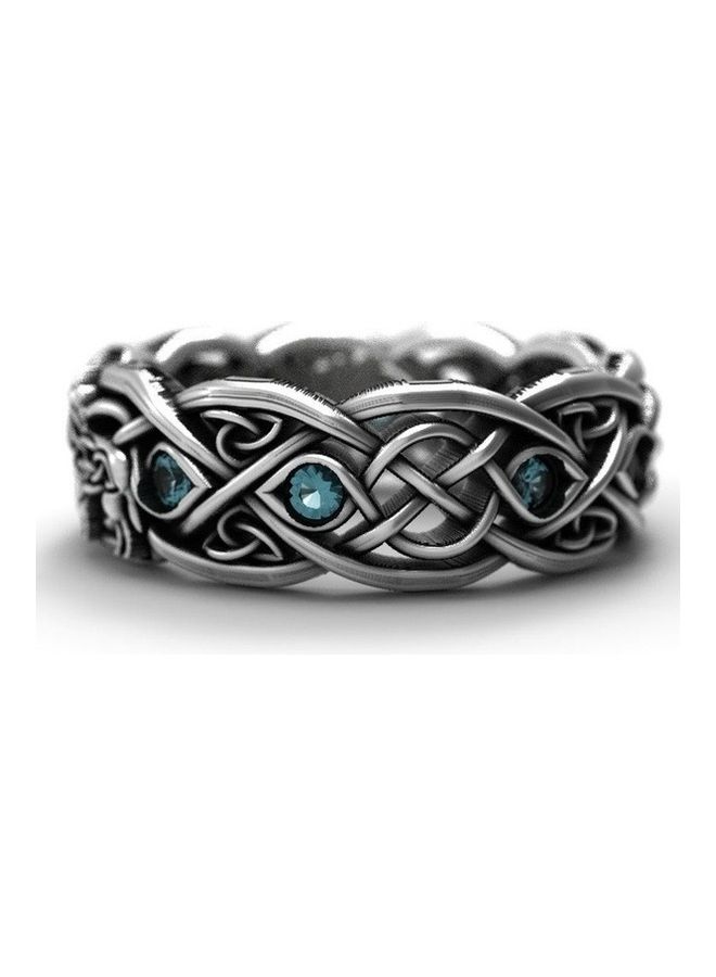 Silver Plated Alloy Topaz Studded Ring  - Image 2