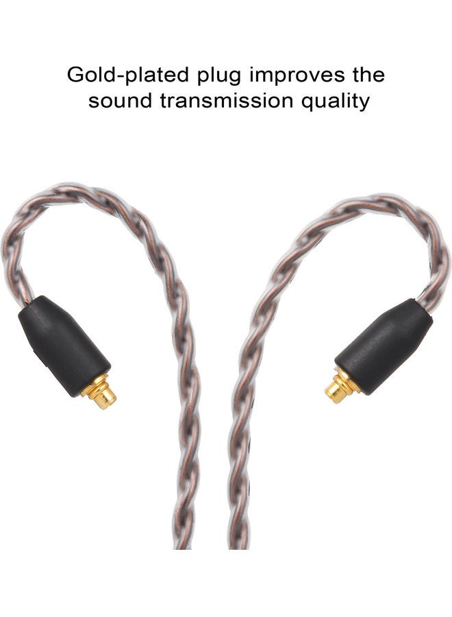 MMCX Connector Replacement Headphone Cable 3.5mm With Mic Brown - Image 3