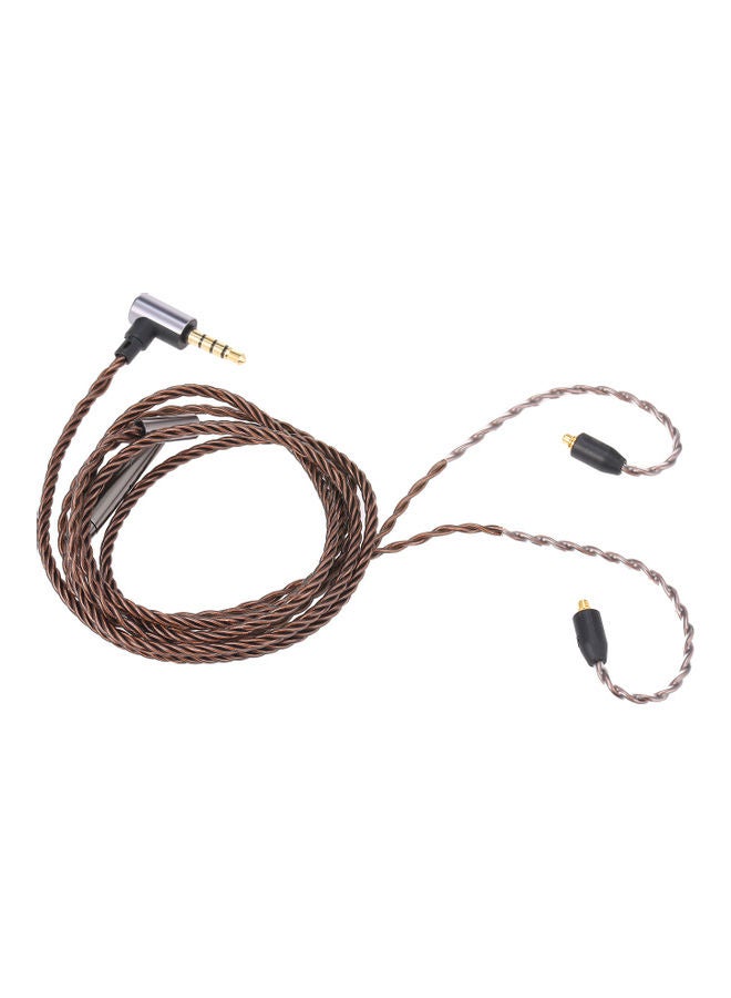 MMCX Connector Replacement Headphone Cable 3.5mm With Mic Brown - Image 5