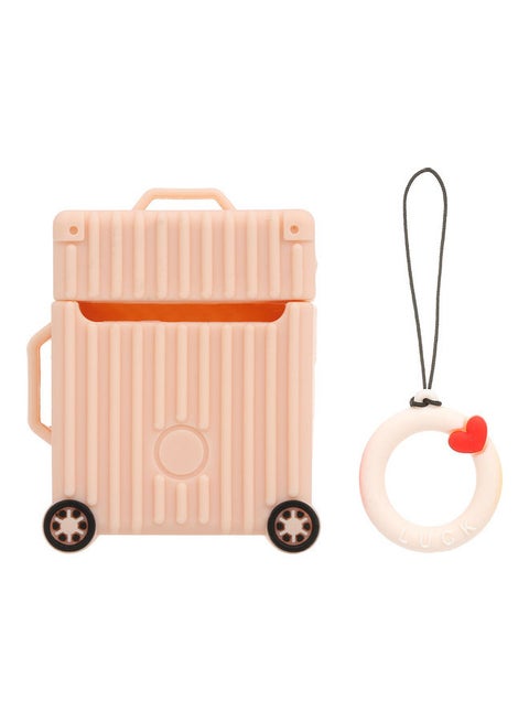 Protective Case Cover Apple AirPods 2 With Finger Ring Strap Pink