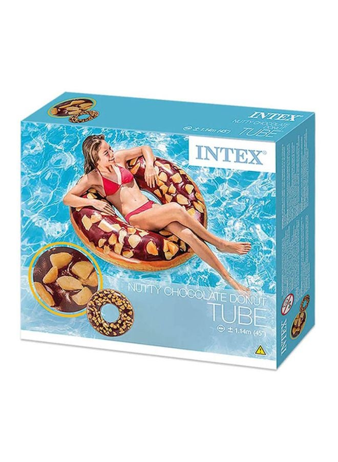 انتكس عوّامة حمام سباحة على شكل دونات بالشوكولاته والمكسرات 114سم - Image 1