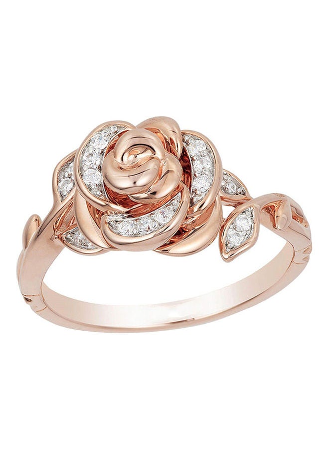 Rhinestone Studded Rose Design Jewellery Set - Image 5