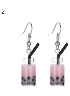 Bubble Tea Drink Dangle Long Ear Hooks Earrings