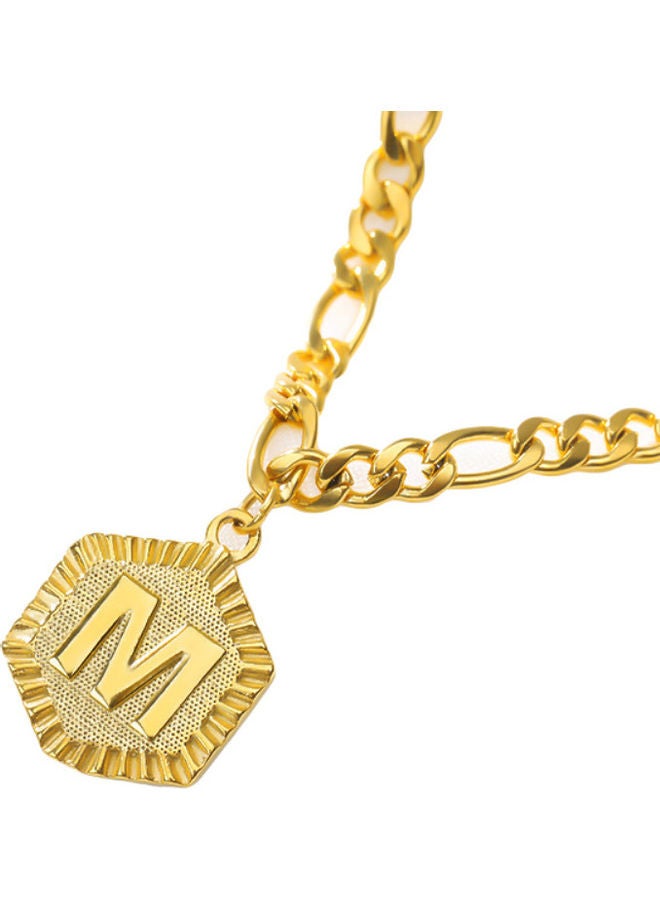 خلخال سلسلة بحلية تصميم على شكل حرف M
