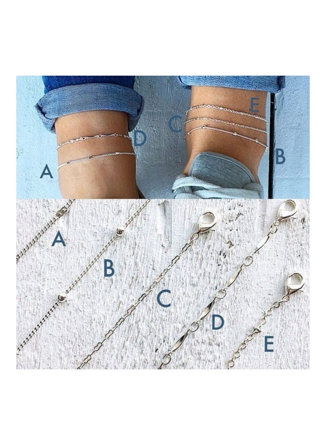 Generic - 5-Piece Beads Charm Chain Anklet - Image 1