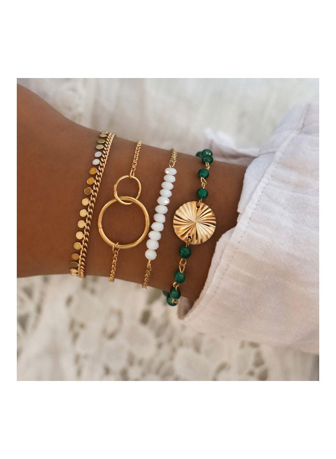 4-Piece Beads Sequins Charm Chain Bracelet  - Image 1