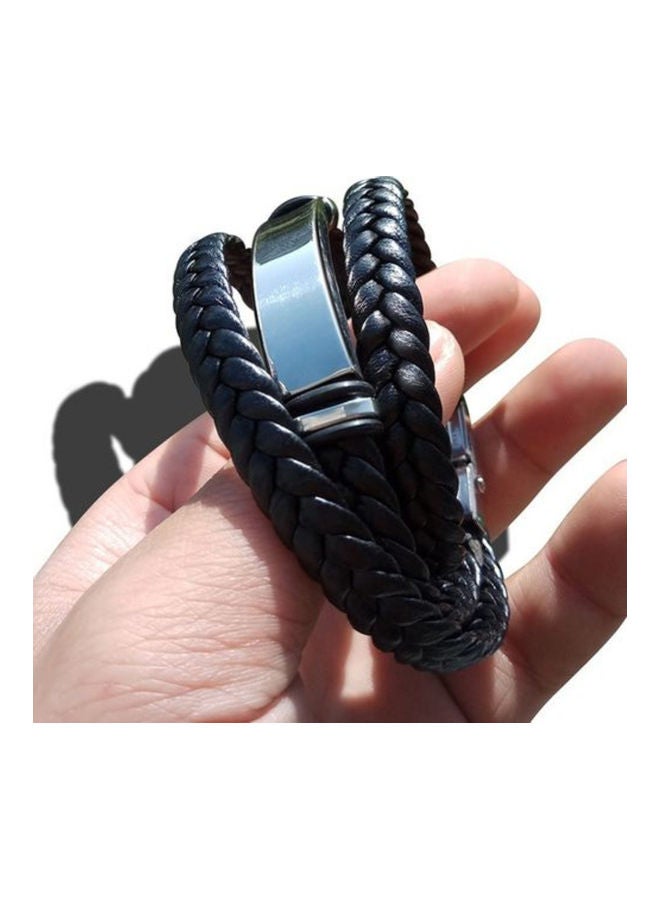 Multi-Layer Faux Leather Rope Braided Bracelet  - Image 2