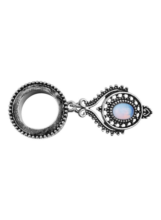 Faux Opal Water Drop Dangle Ear Tunnel Plug Stretcher - Image 1