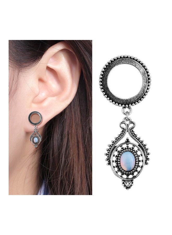 Faux Opal Water Drop Dangle Ear Tunnel Plug Stretcher - Image 2