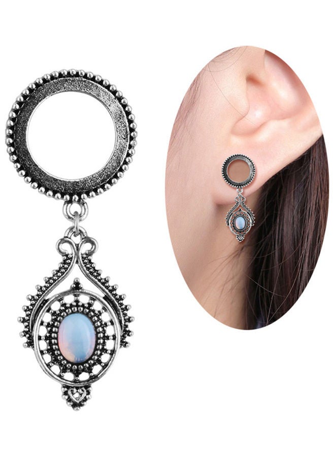 Faux Opal Water Drop Dangle Ear Tunnel Plug Stretcher - Image 3