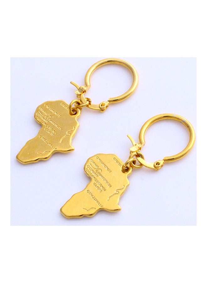 Generic - Africa Map Dangle Drop Hook Hoop Earrings - Image 1