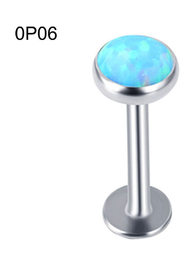 Faux Opal Studded Lip Ring - Image 1