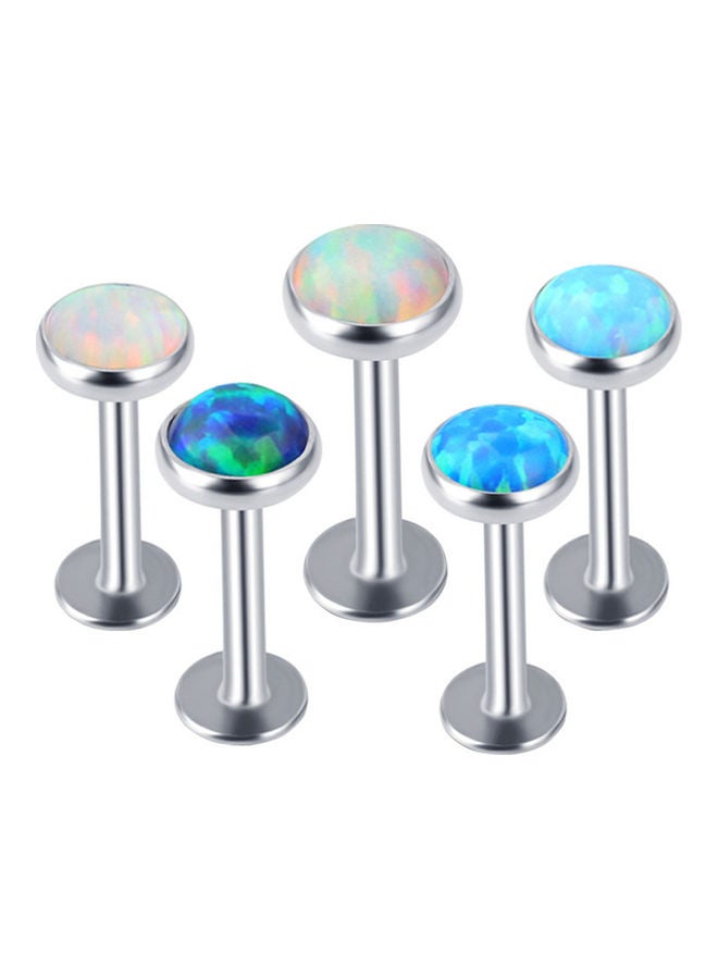 Faux Opal Studded Lip Ring - Image 2