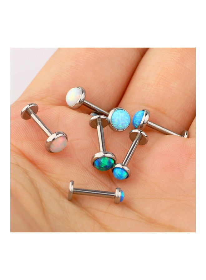 Faux Opal Studded Lip Ring - Image 4