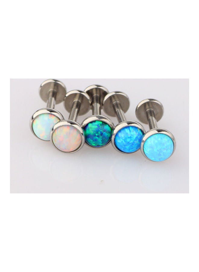Faux Opal Studded Lip Ring - Image 5