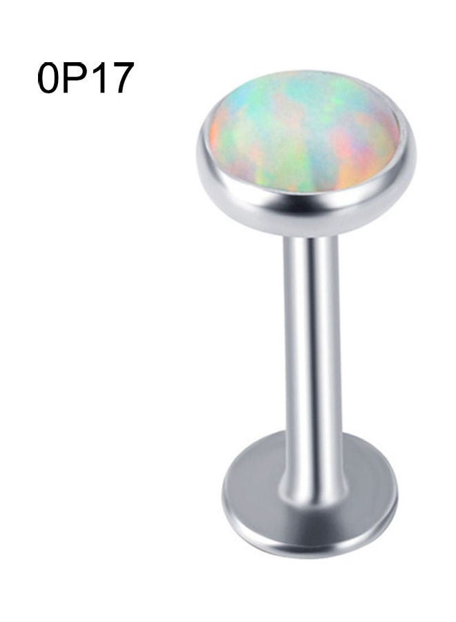 Faux Opal Studded Lip Ring