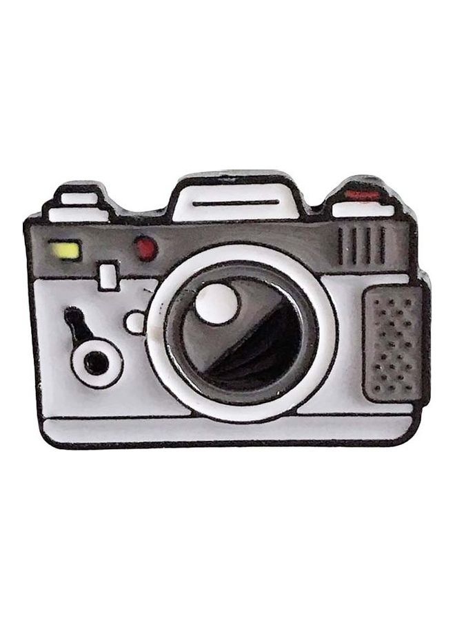 Enameled Camera Shaped Brooch