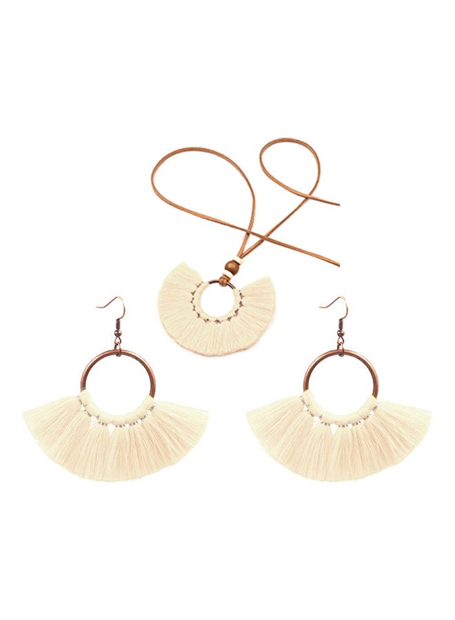 Fringe Tassel Pendant Necklace Set - Image 1