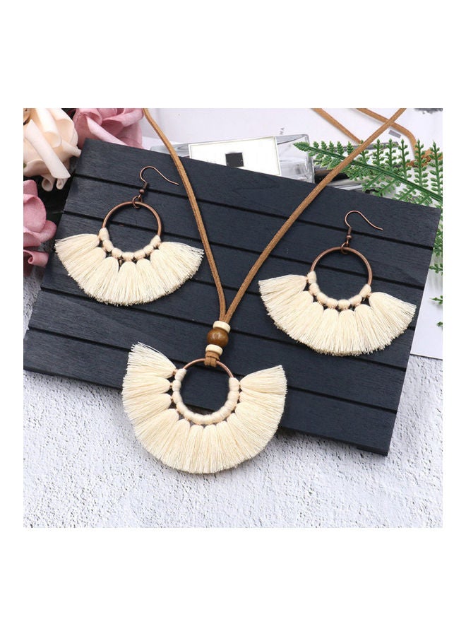Fringe Tassel Pendant Necklace Set - Image 2