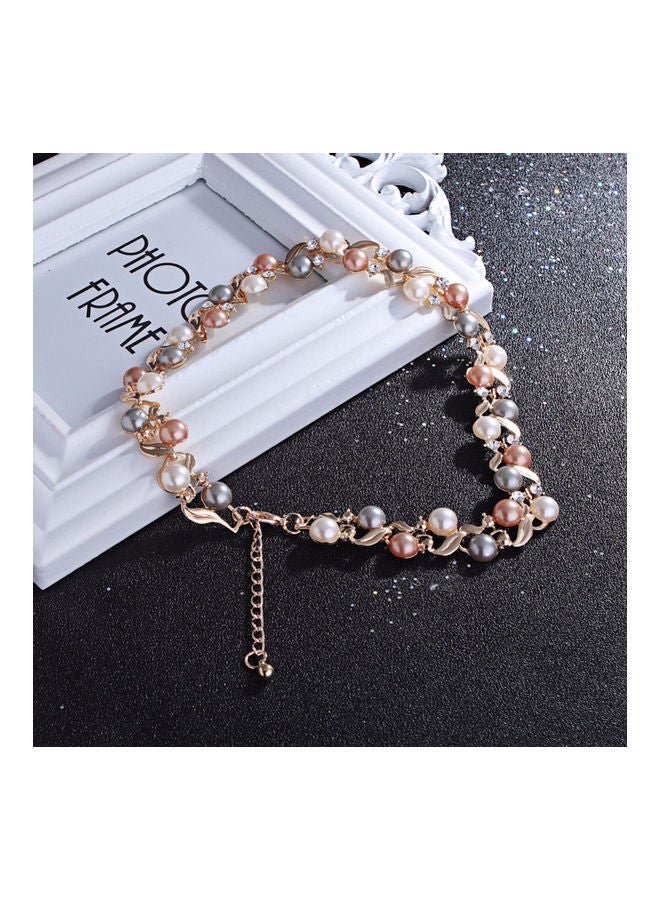 Faux Pearl Rhinestone Inlaid Necklace Set - Image 3