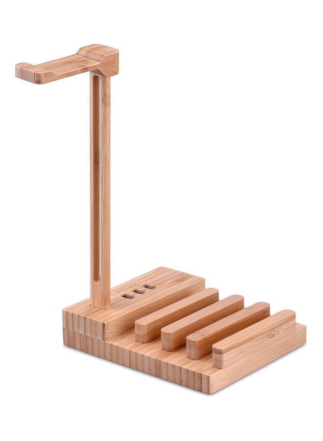 Wooden Headphone Hanger Holder Brown - Image 1